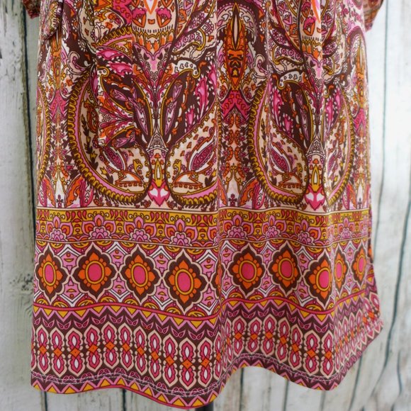 Moroccan tile Print Shift Dress Vibrant Boho - Picture 3 of 3